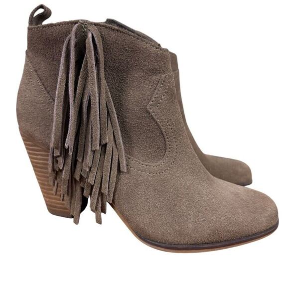 Steve Madden Cian Womens Western Fringe Ankle Boots Booties Brown Shoes sz 7.5 - Picture 1 of 16